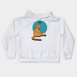 Bored fat cat. Meh. Not interested in you. Kids Hoodie